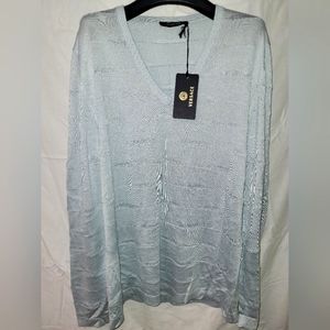 100% Silk Versace V-Neck Sweater with Tags